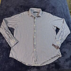Ralph Lauren Polo Mens XL purple & white Check Long Sleeve Button Down Shirt